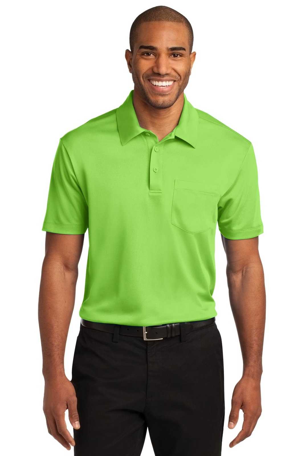 Port Authority K540P Silk Touch Performance Pocket Polo - Lime - HIT a Double - 1