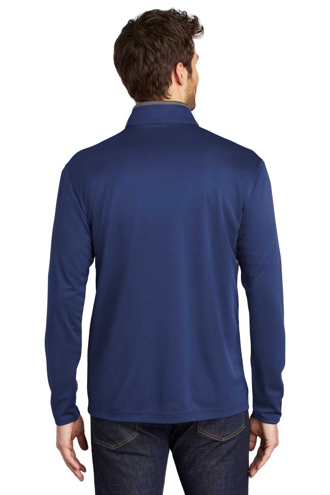 Port Authority K584 Silk Touch Performance 1/4-Zip K584Royal Steel Gray - HIT a Double - 1