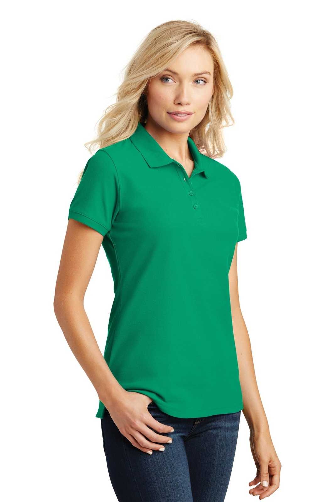 Port Authority L100 Ladies Core Classic Pique Polo - Bright Kelly Green - HIT a Double - 4