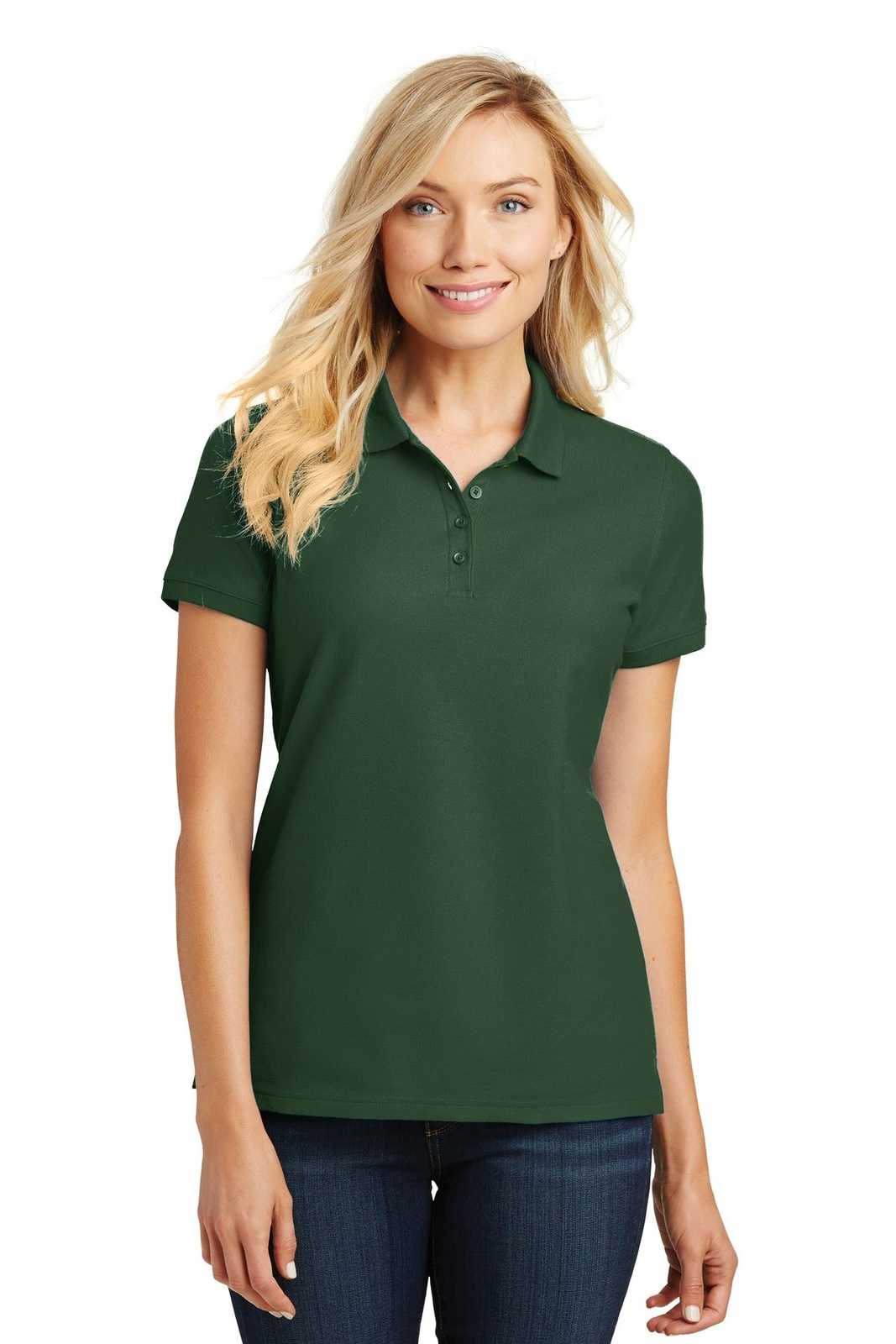 Port Authority L100 Ladies Core Classic Pique Polo - Deep Forest Green - HIT a Double - 1