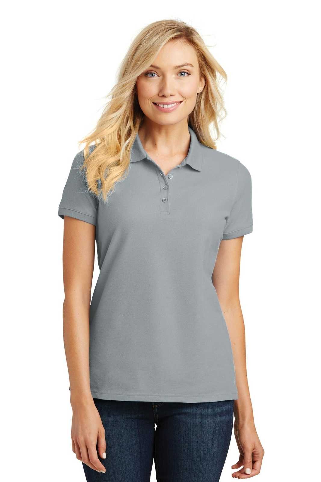 Port Authority L100 Ladies Core Classic Pique Polo - Gusty Gray - HIT a Double - 1