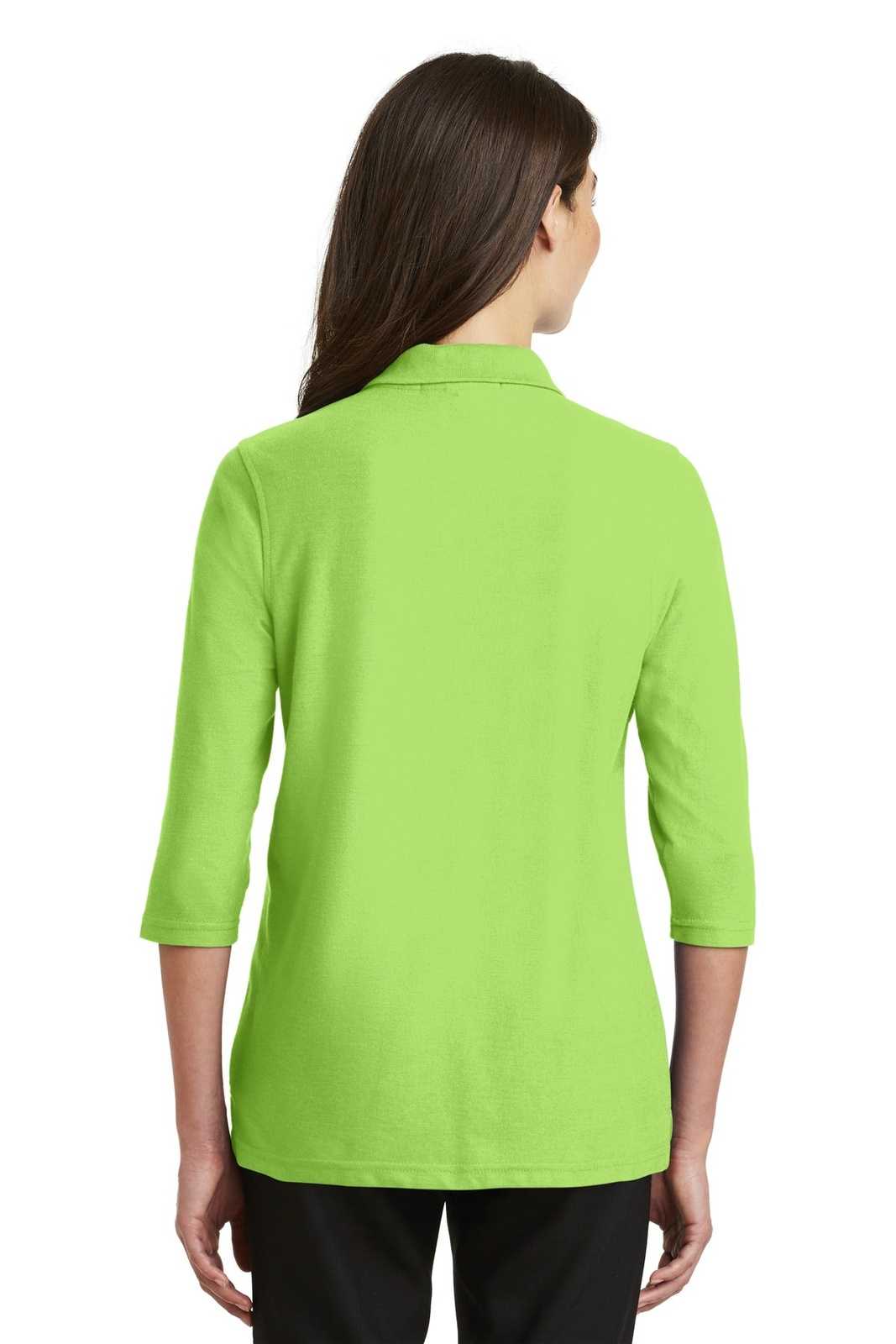 Port Authority L562 Ladies Silk Touch 3/4-Sleeve Polo - Lime - HIT a Double - 1