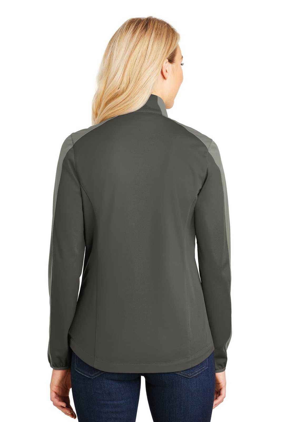 Port Authority L718 Ladies Active Colorblock Soft Shell Jacket - Gray Steel Rogue Gray - HIT a Double - 1