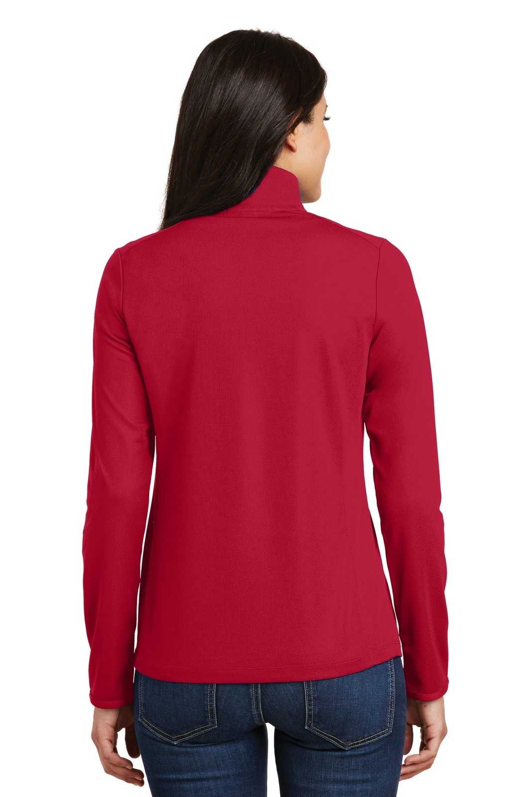 Port Authority L806 Ladies Pinpoint Mesh 1/2-Zip - Rich Red - HIT a Double - 1