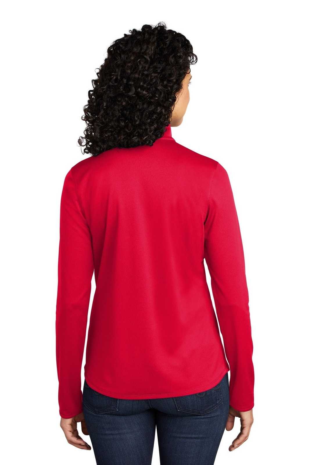 Port Authority LK584 Ladies Silk Touch Performance 1/4-Zip LK584Red Black - HIT a Double - 1