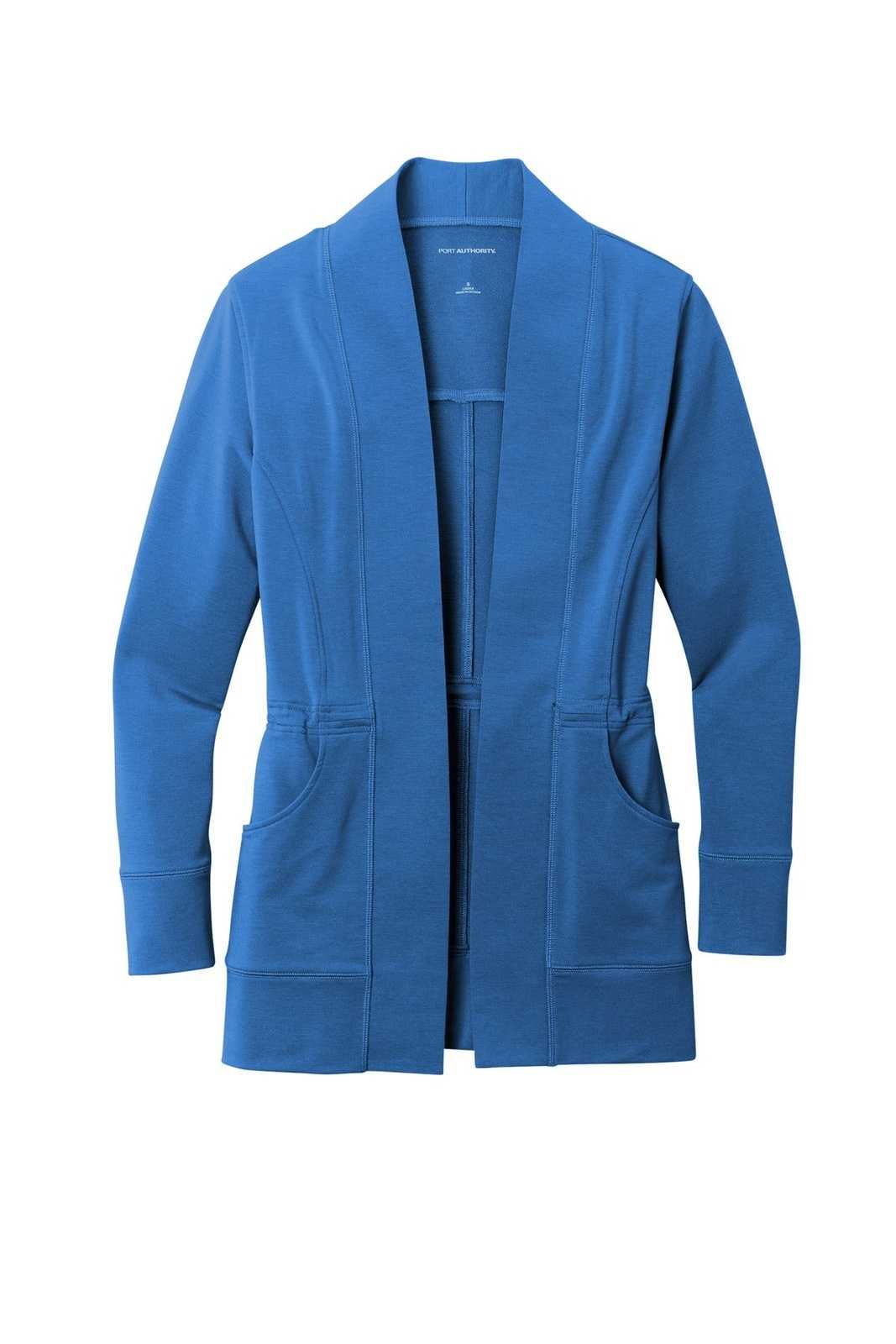 Port Authority LK825 Ladies Microterry Cardigan - Aegean Blue - HIT a Double - 1