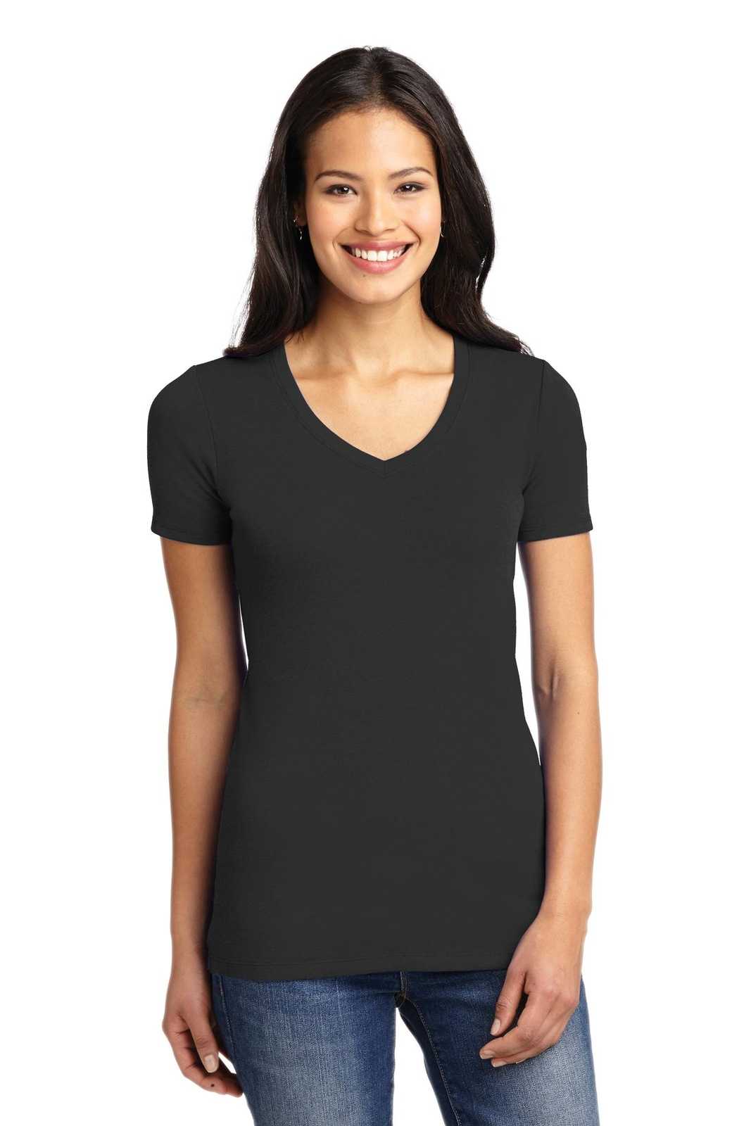 Port Authority LM1005 Ladies Concept Stretch V-Neck Tee - Black - HIT a Double - 1