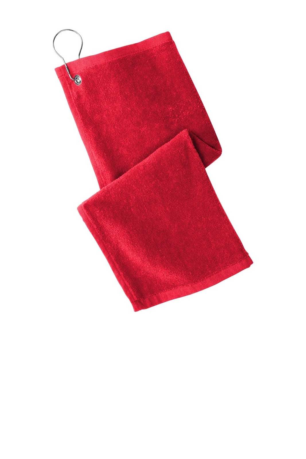 Port Authority PT400 Grommeted Hemmed Towel - Red - HIT a Double - 1