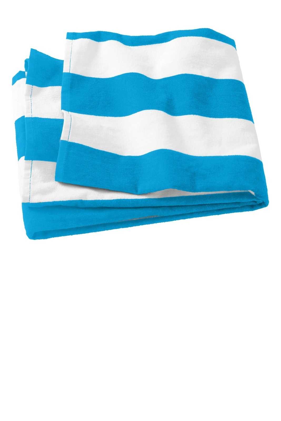 Port Authority PT43 Cabana Stripe Beach Towel - Turquoise - HIT a Double - 1