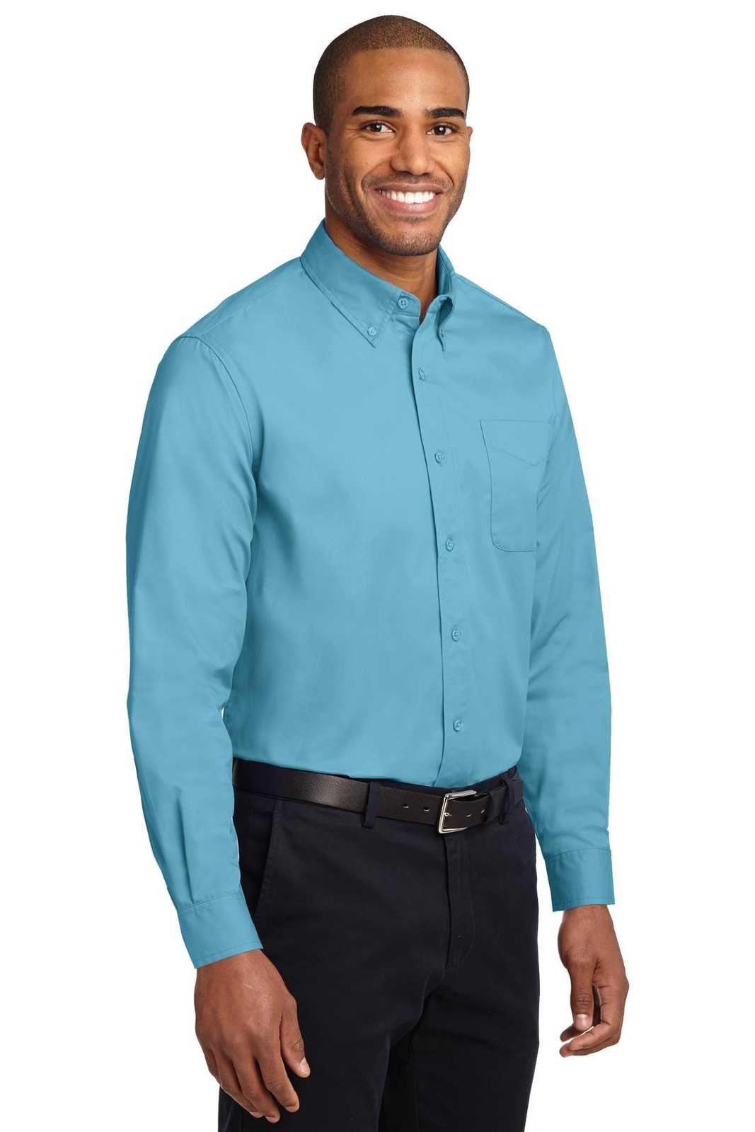 Port Authority S608 Long Sleeve Easy Care Shirt - Maui Blue - HIT a Double - 4