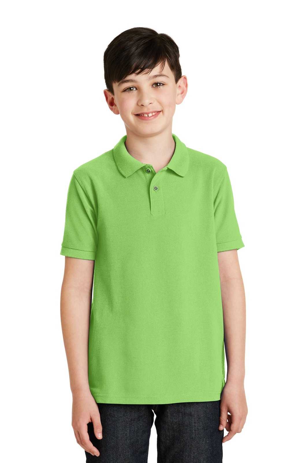 Port Authority Y500 Youth Silk Touch Polo - Lime - HIT a Double - 1