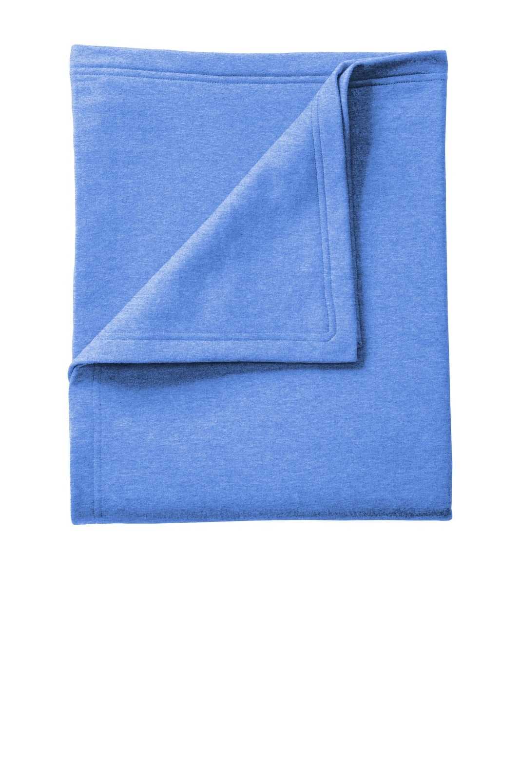 Port &amp; Company BP78 Core Fleece Sweatshirt Blanket - Heather Royal - HIT a Double - 1