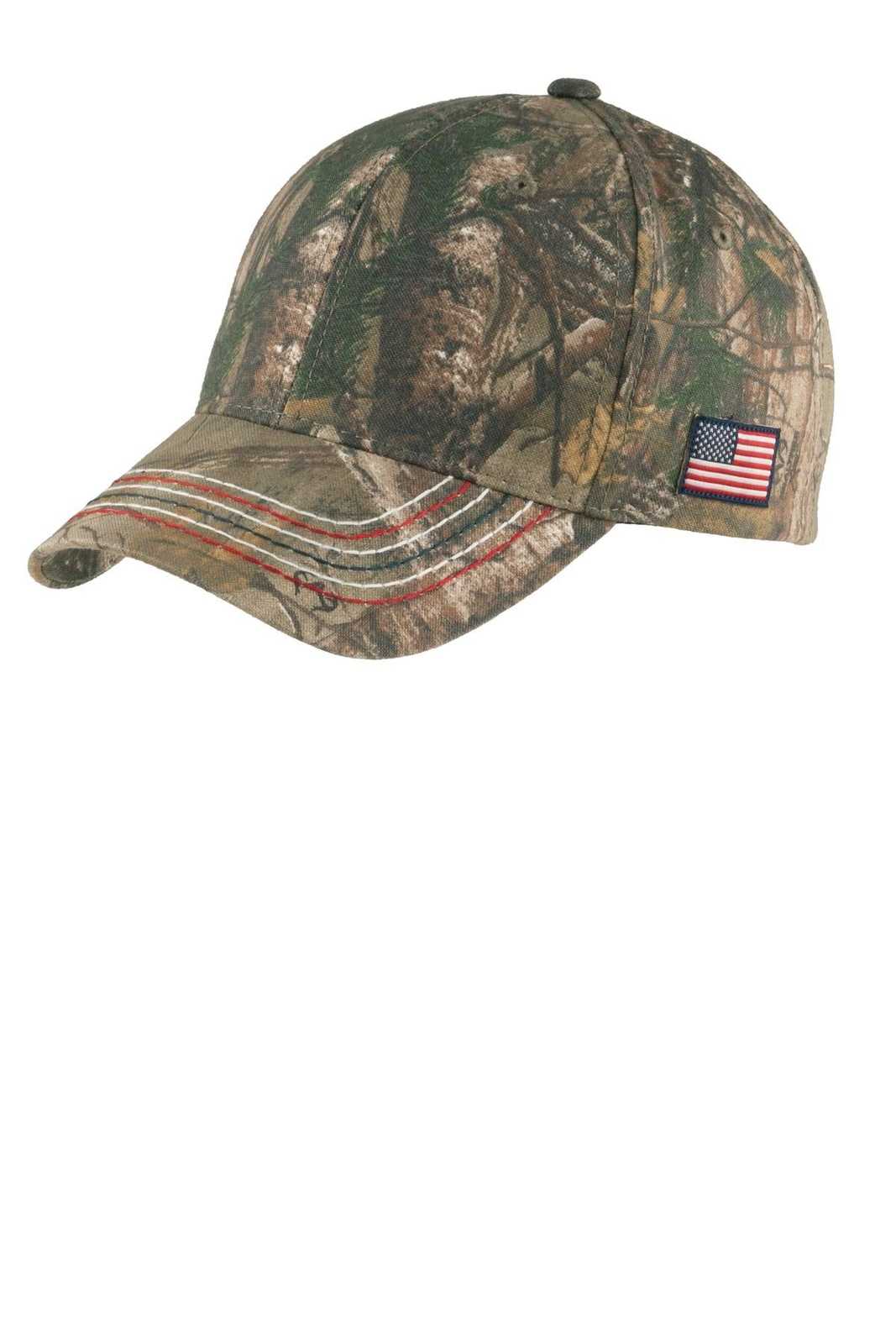Port & Company C909 Americana Contrast Stitch Camouflage Cap - Realtree Xtra - HIT a Double - 1
