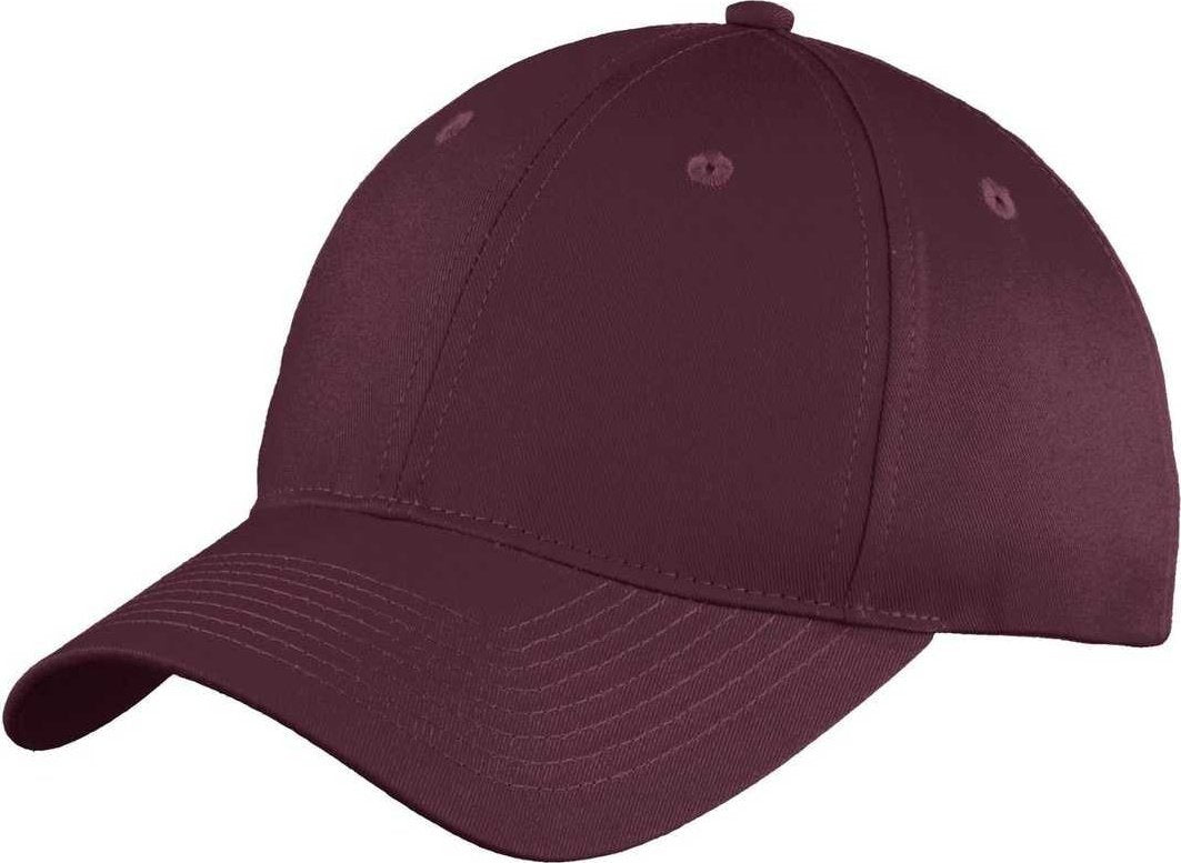 Port &amp; Company C914 Six-Panel Unstructured Twill Cap - Maroon - HIT a Double - 1