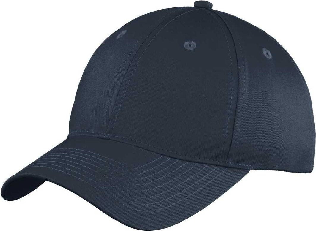 Port &amp; Company C914 Six-Panel Unstructured Twill Cap - Navy - HIT a Double - 1