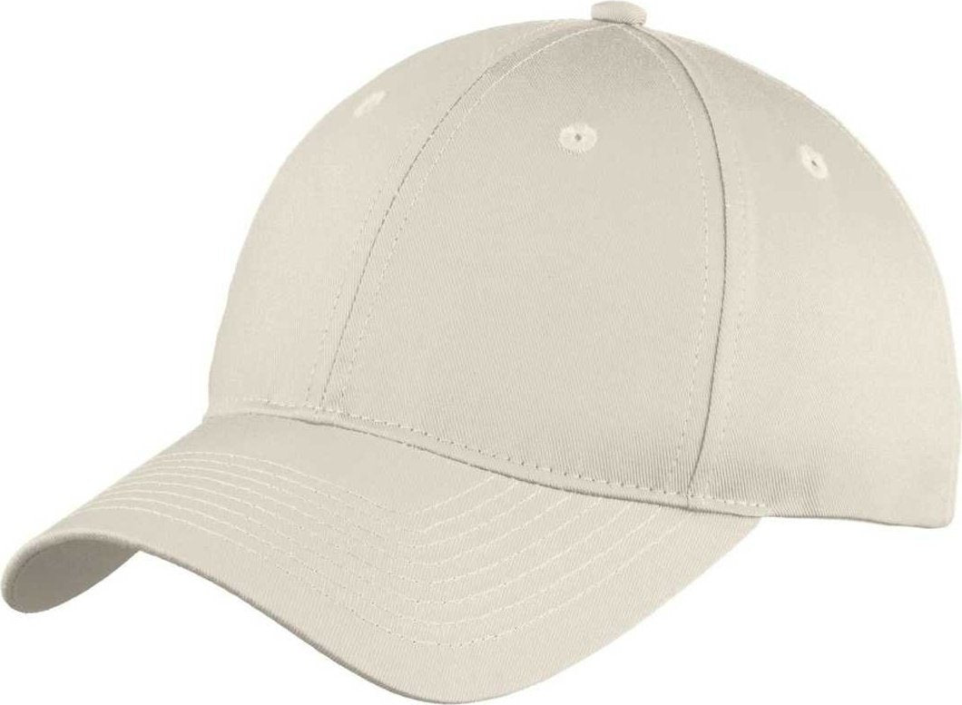 Port &amp; Company C914 Six-Panel Unstructured Twill Cap - Oyster - HIT a Double - 1