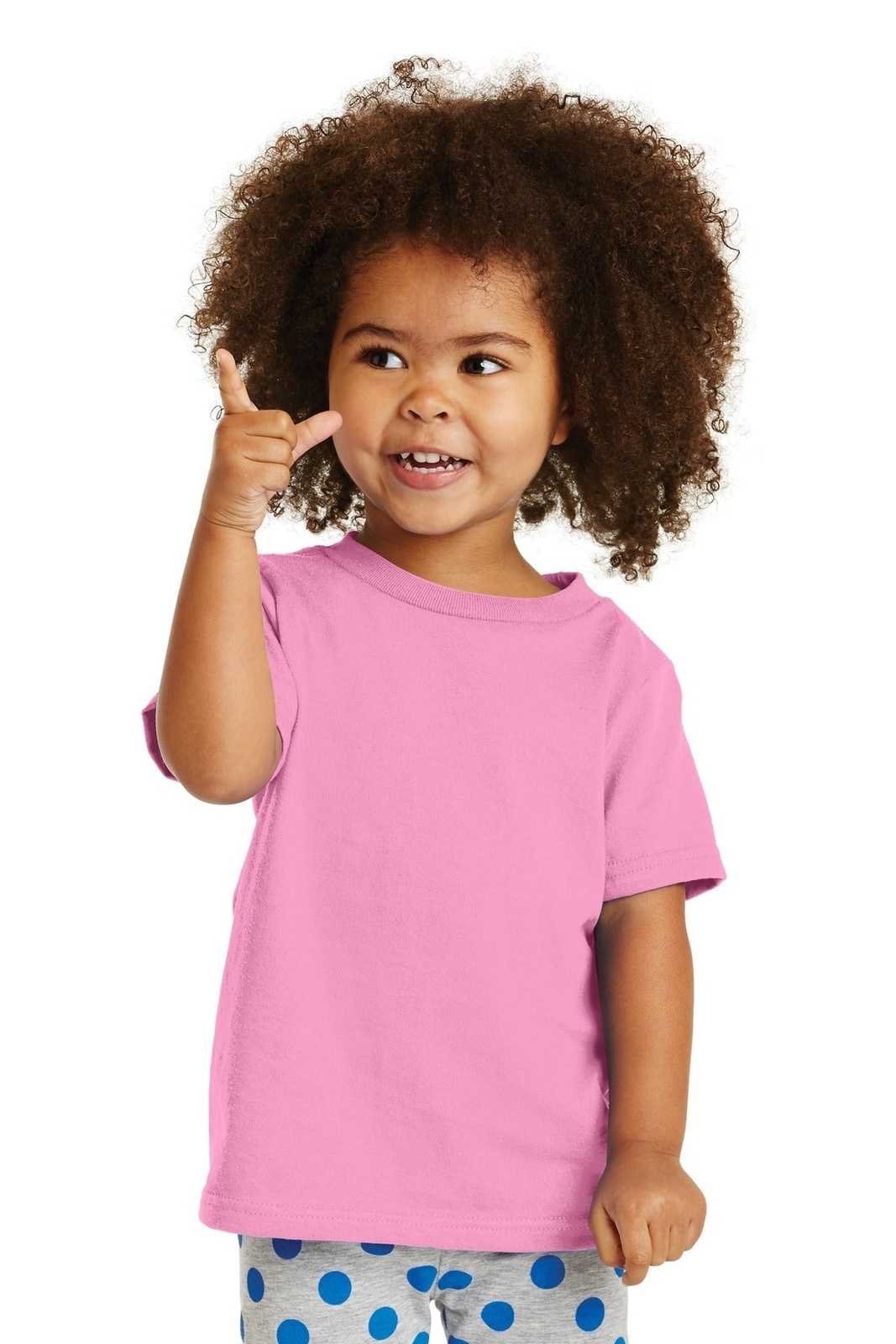 Port & Company CAR54T Toddler Core Cotton Tee - Candy Pink - HIT a Double - 1