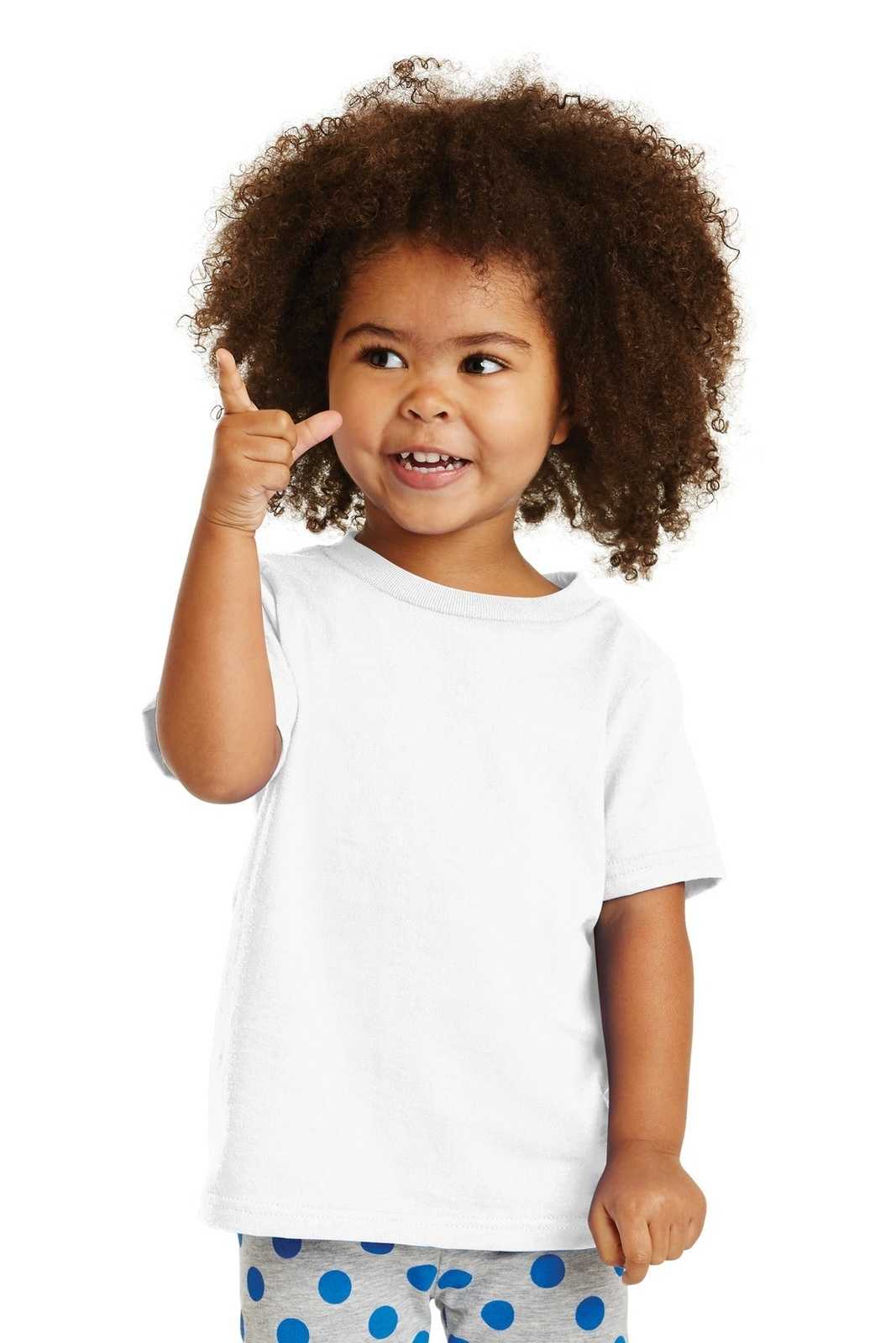 Port & Company CAR54T Toddler Core Cotton Tee - White - HIT a Double - 1