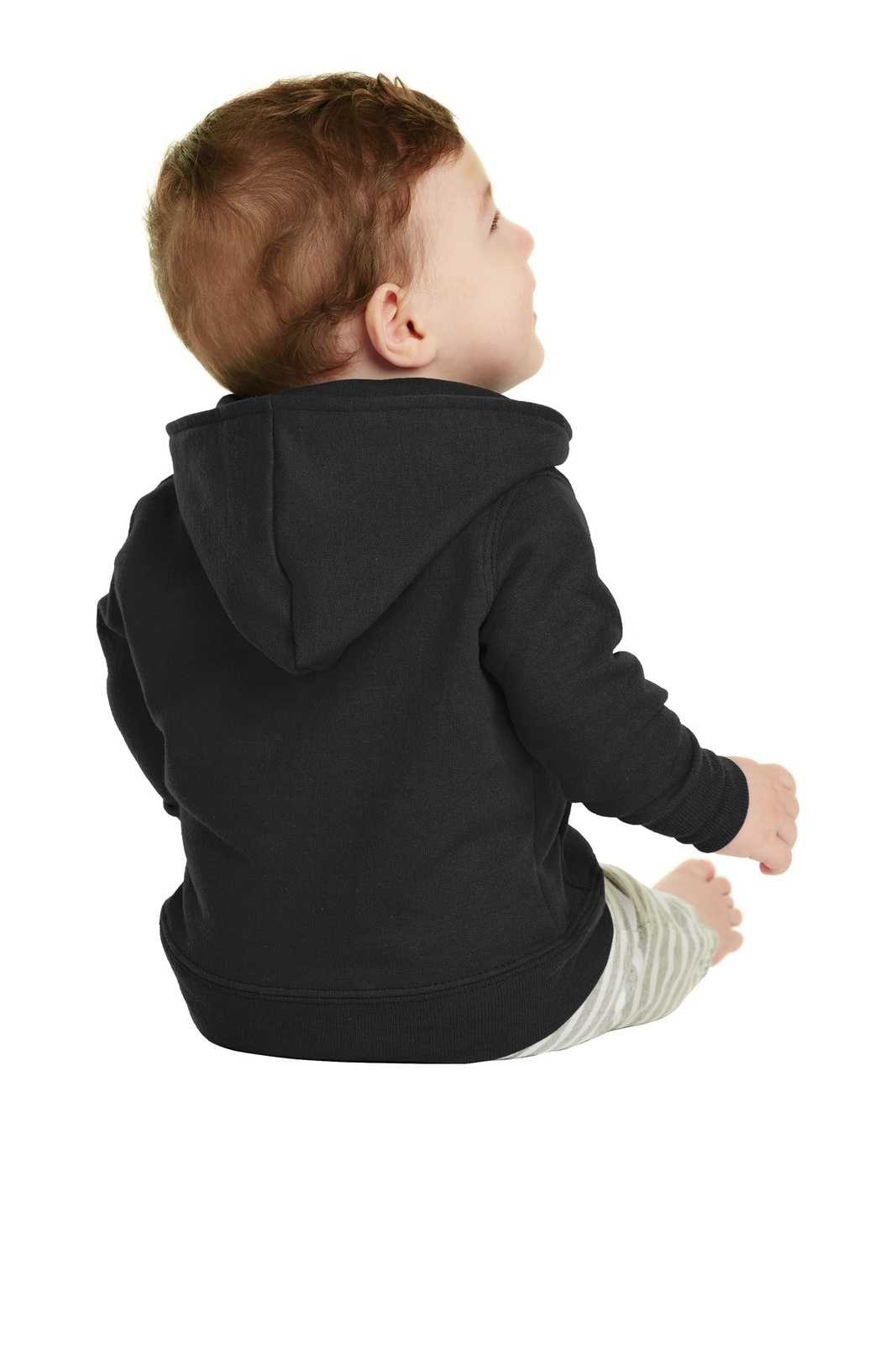 Port & Company CAR78IZH Infant Core Fleece Full-Zip Hooded Sweatshirt - Jet Black - HIT a Double - 1