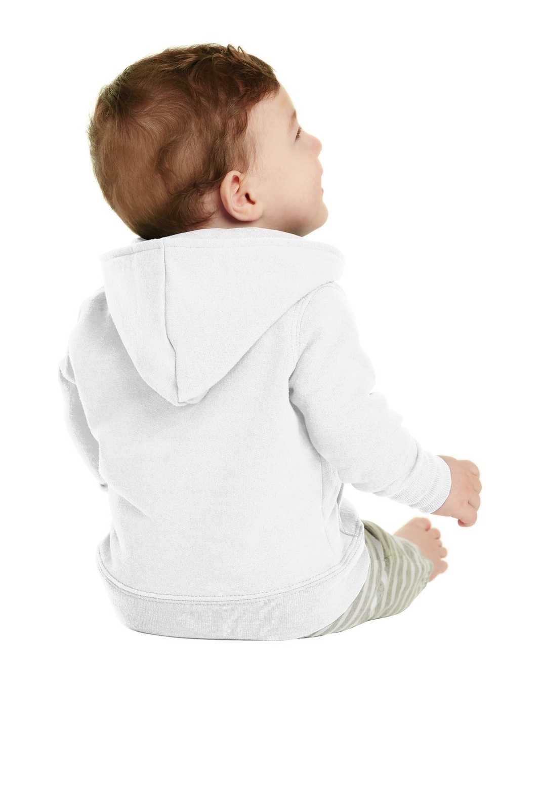 Port & Company CAR78IZH Infant Core Fleece Full-Zip Hooded Sweatshirt - White - HIT a Double - 1