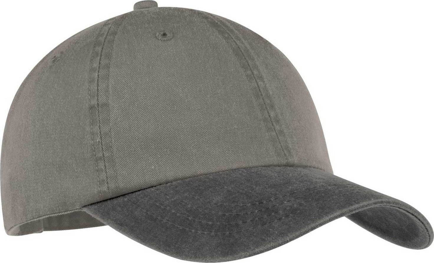 Port & Company CP83 Two-Tone Pigment-Dyed Cap - Pebble Black - HIT a Double - 1
