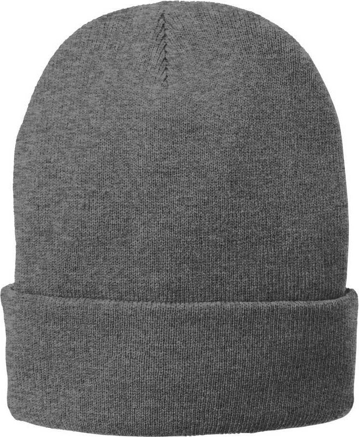 Port & Company CP90L Fleece-Lined Knit Cap with Cuff - Athletic Oxford - HIT a Double - 1