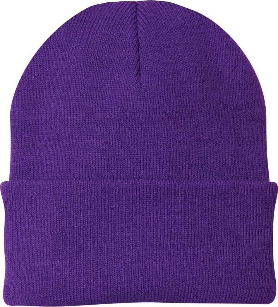 Port & Company CP90 Knit Cap with Cuff - Athletic Purple - HIT a Double - 1