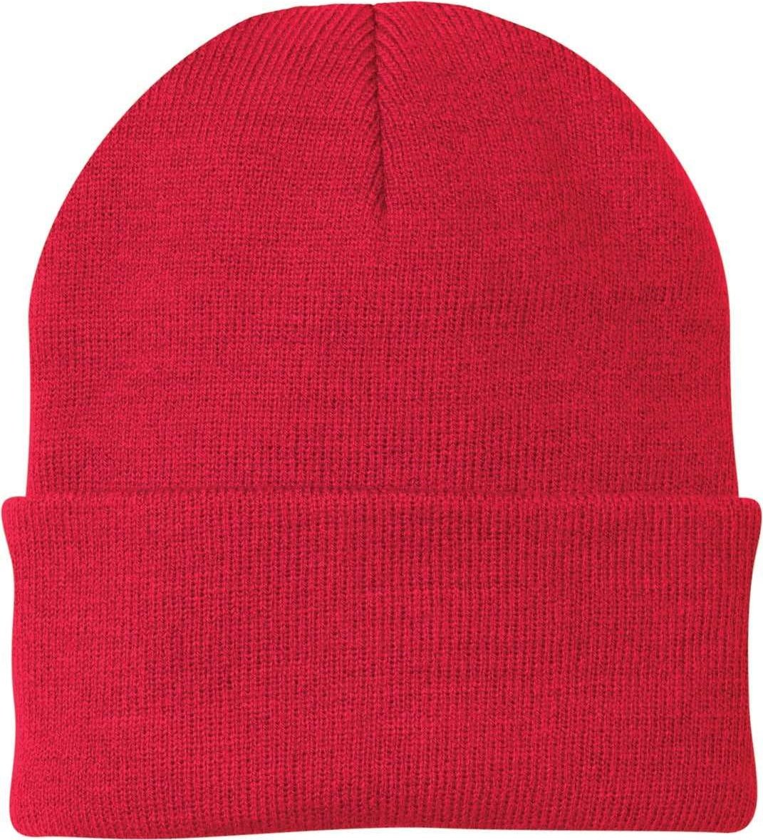 Port & Company CP90 Knit Cap with Cuff - Athletic Red - HIT a Double - 1