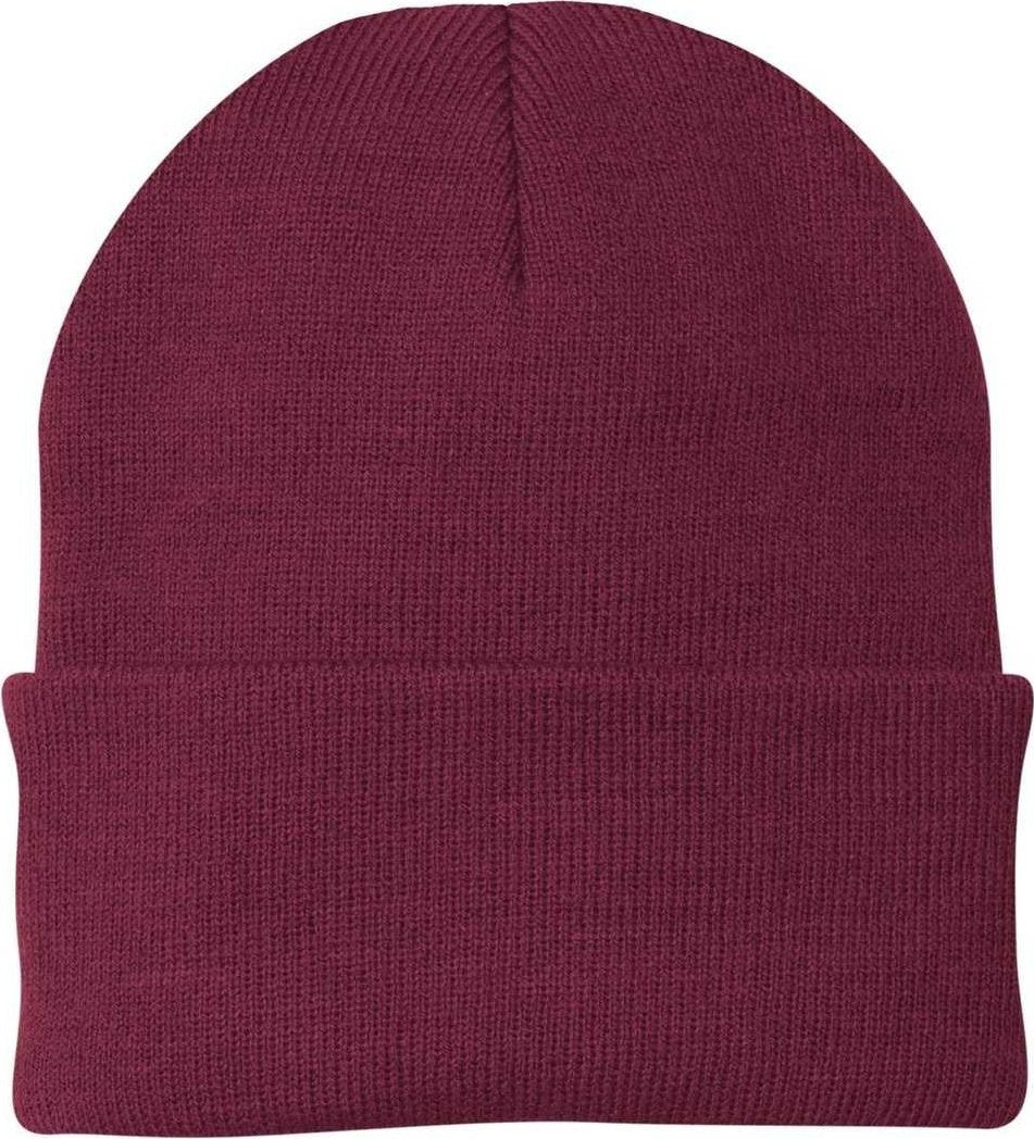 Port & Company CP90 Knit Cap with Cuff - Maroon - HIT a Double - 1