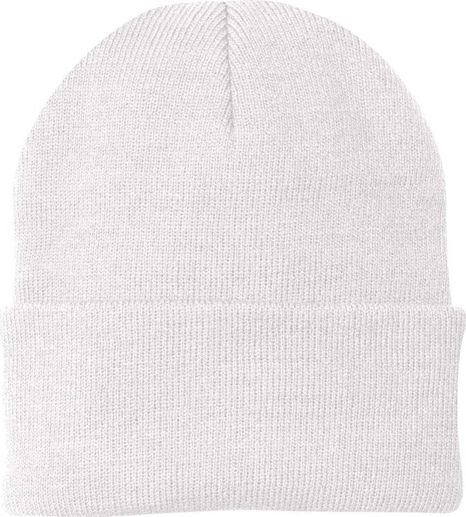 Port & Company CP90 Knit Cap with Cuff - White - HIT a Double - 1