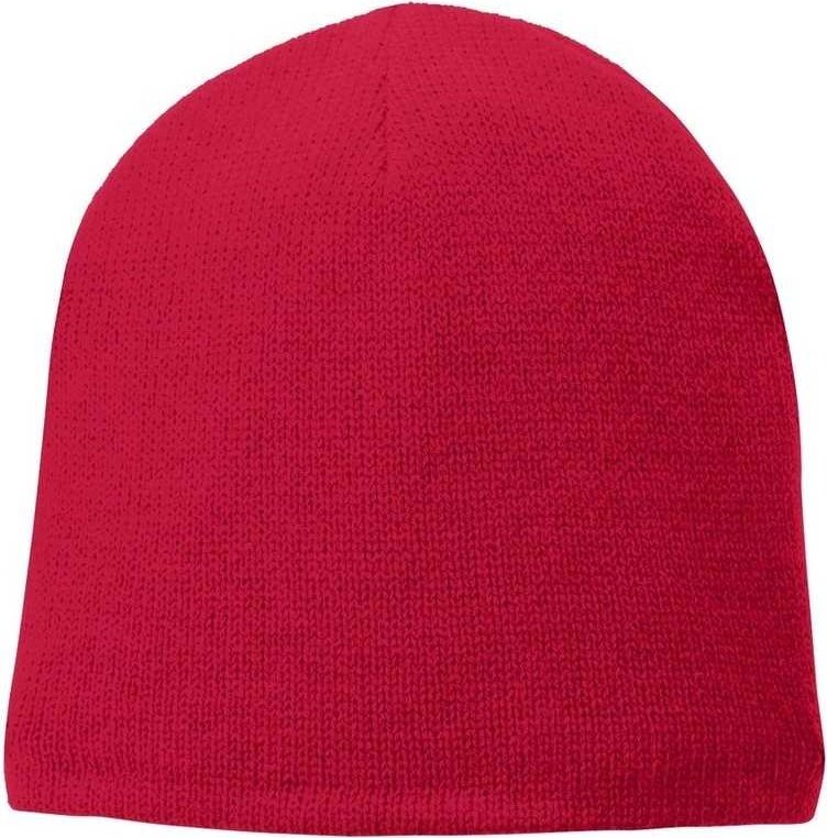 Port & Company CP91L Fleece-Lined Beanie Cap - Athletic Red - HIT a Double - 1