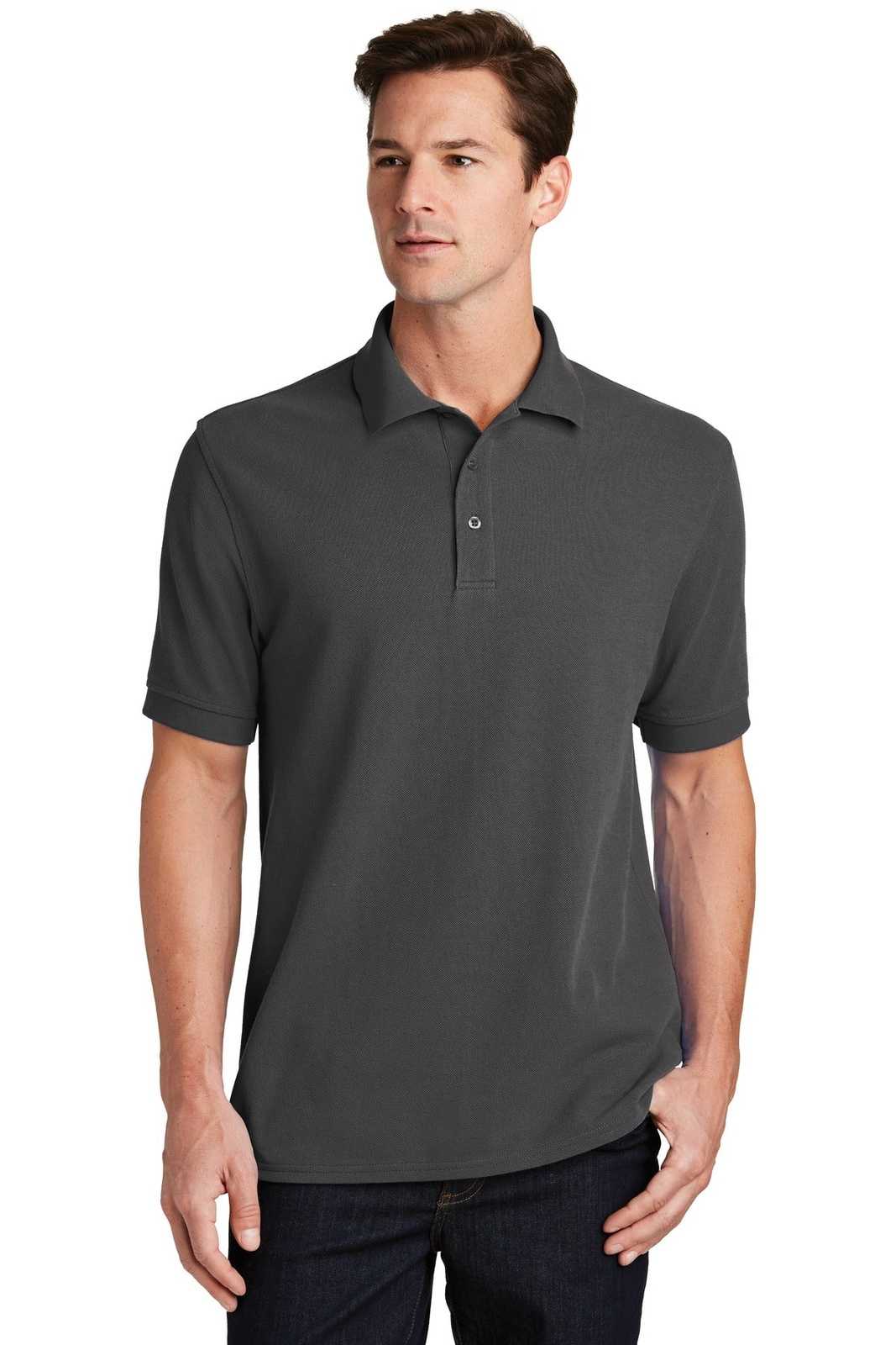 Port & Company KP1500 Combed Ring Spun Pique Polo - Charcoal - HIT a Double - 1
