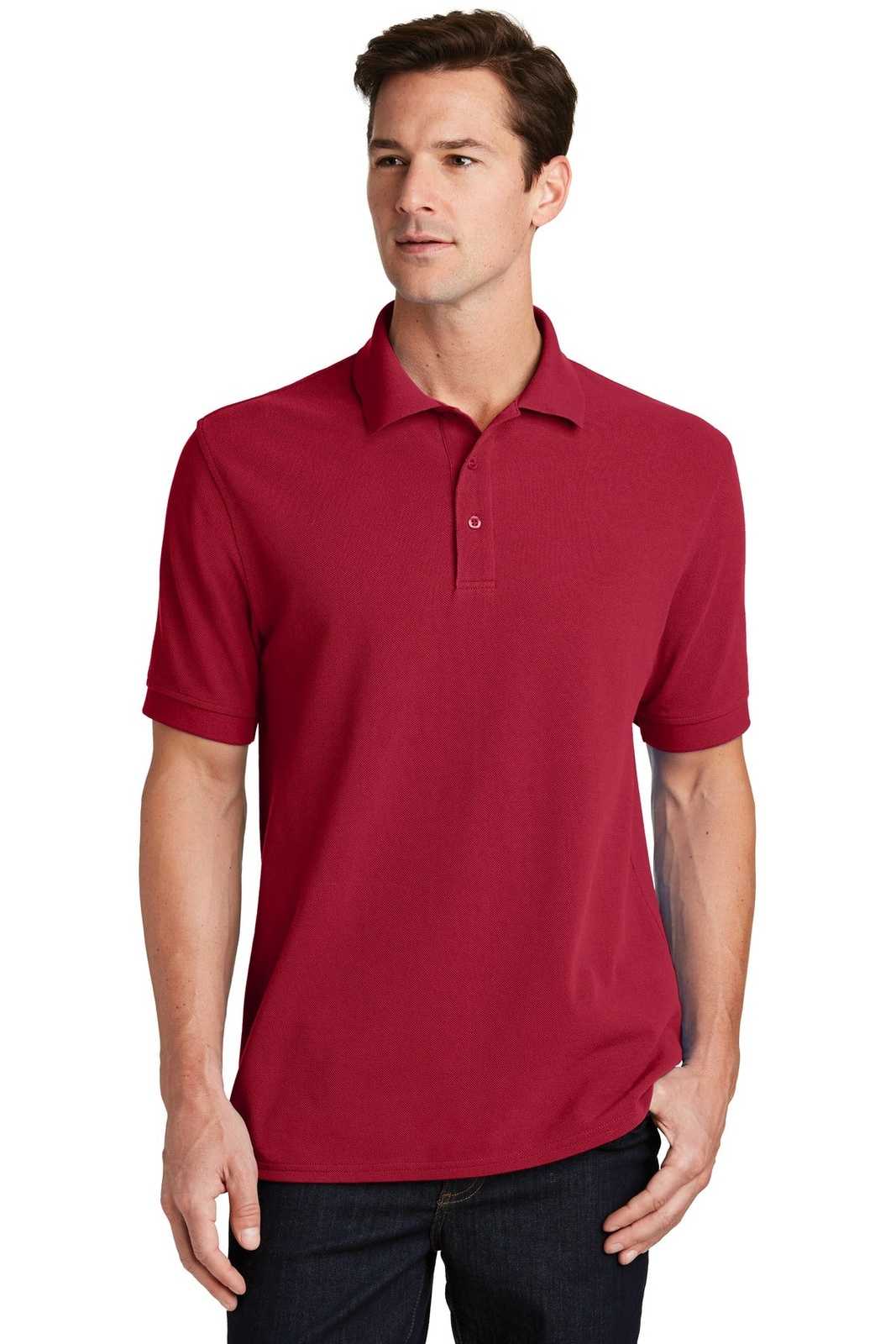 Port & Company KP1500 Combed Ring Spun Pique Polo - Red - HIT a Double - 1
