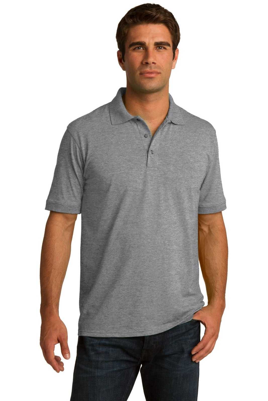 Port & Company KP55 Core Blend Jersey Knit Polo - Athletic Heather - HIT a Double - 1