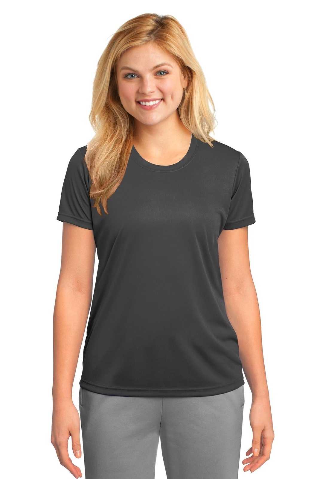 Port & Company LPC380 Ladies Performance Tee - Charcoal - HIT a Double - 1