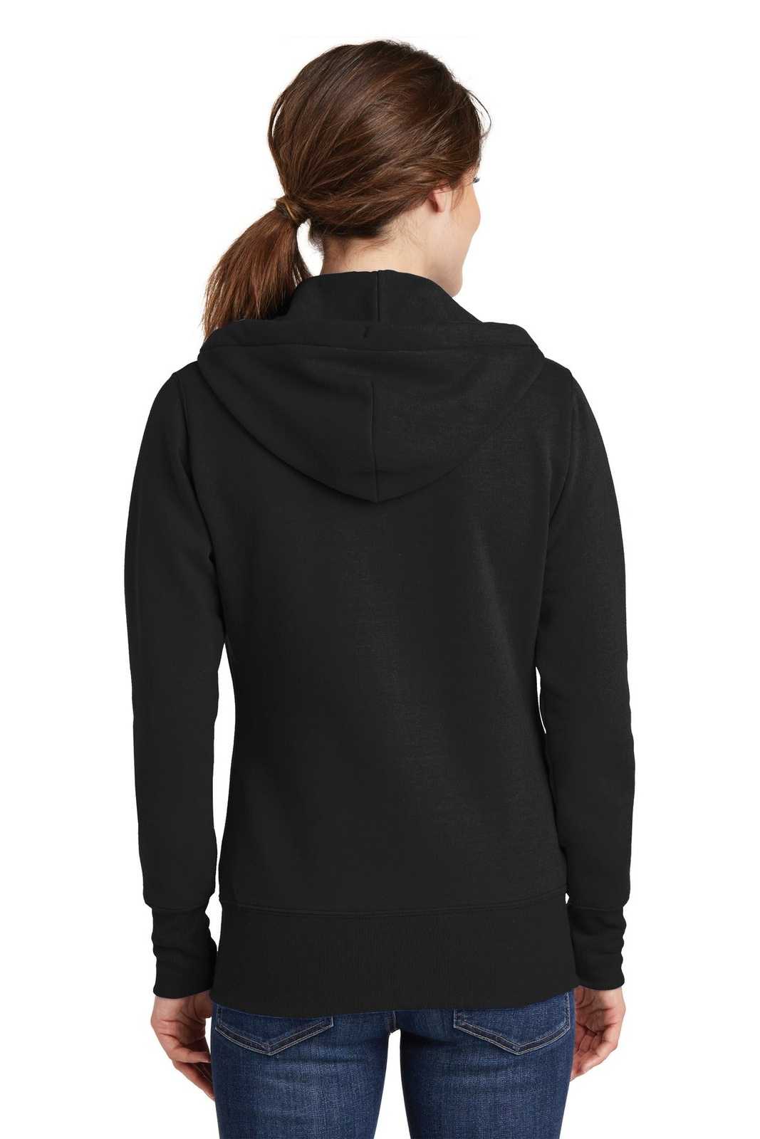 Port & Company LPC78ZH Ladies Core Fleece Full-Zip Hooded Sweatshirt - Jet Black - HIT a Double - 1