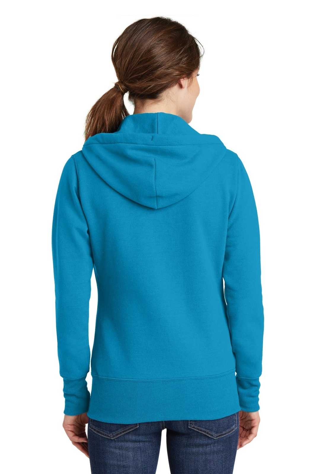 Port & Company LPC78ZH Ladies Core Fleece Full-Zip Hooded Sweatshirt - Neon Blue - HIT a Double - 1