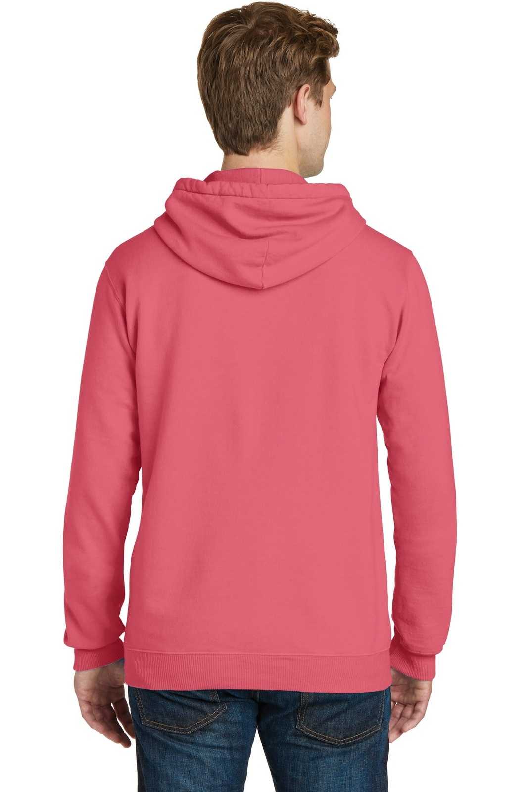 Port & Company PC098H Beach Wash Garment-Dyed Pullover Hooded Sweatshirt - Fruit Punch - HIT a Double - 1
