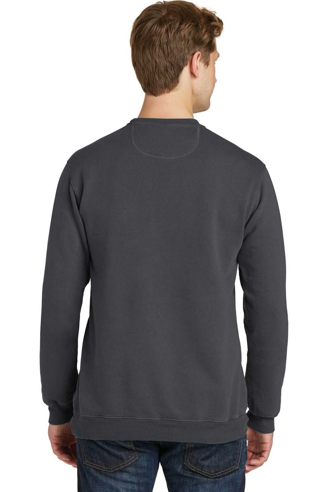 Port & Company PC098 Beach Wash Garment-Dyed Sweatshirt - Coal - HIT a Double - 1