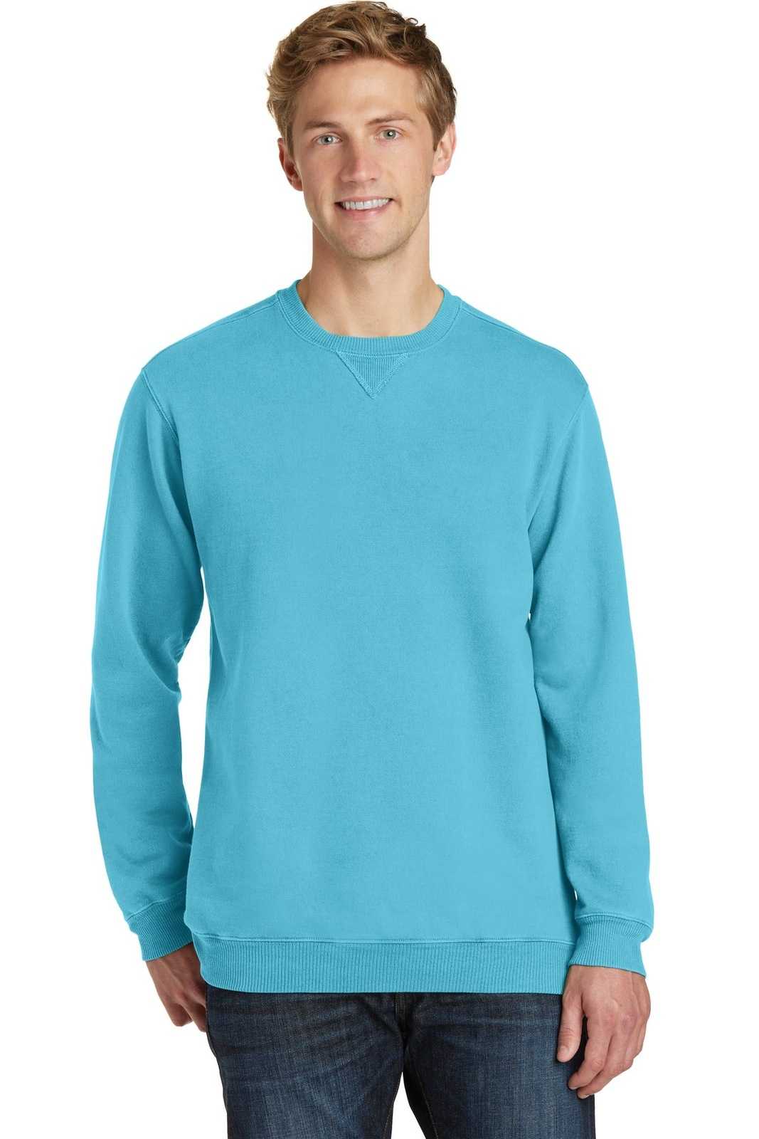 Port & Company PC098 Beach Wash Garment-Dyed Sweatshirt - Tidal Wave - HIT a Double - 1