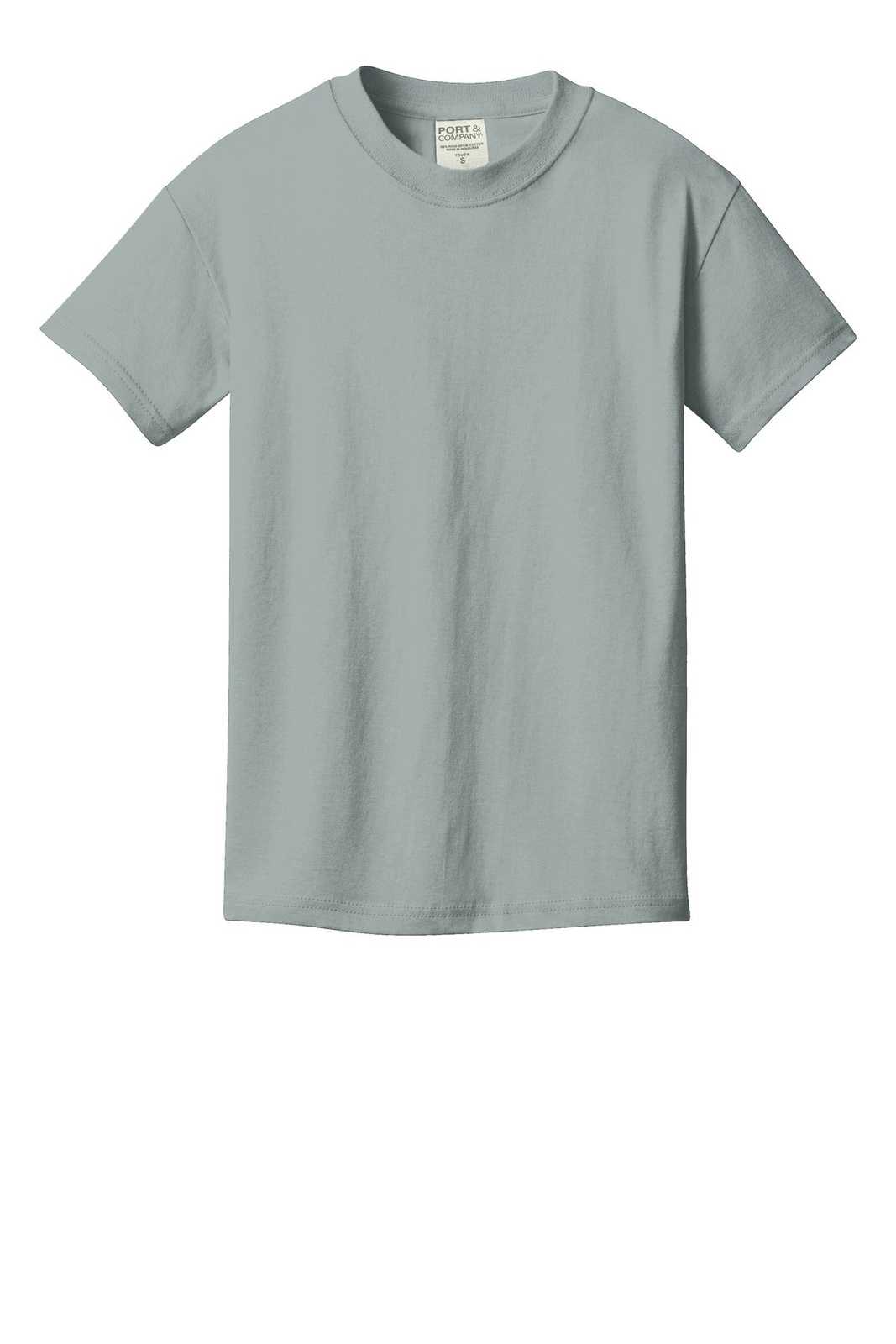 Port & Company PC099Y Youth Beach Wash Garment-Dyed Tee - Pewter - HIT a Double - 1