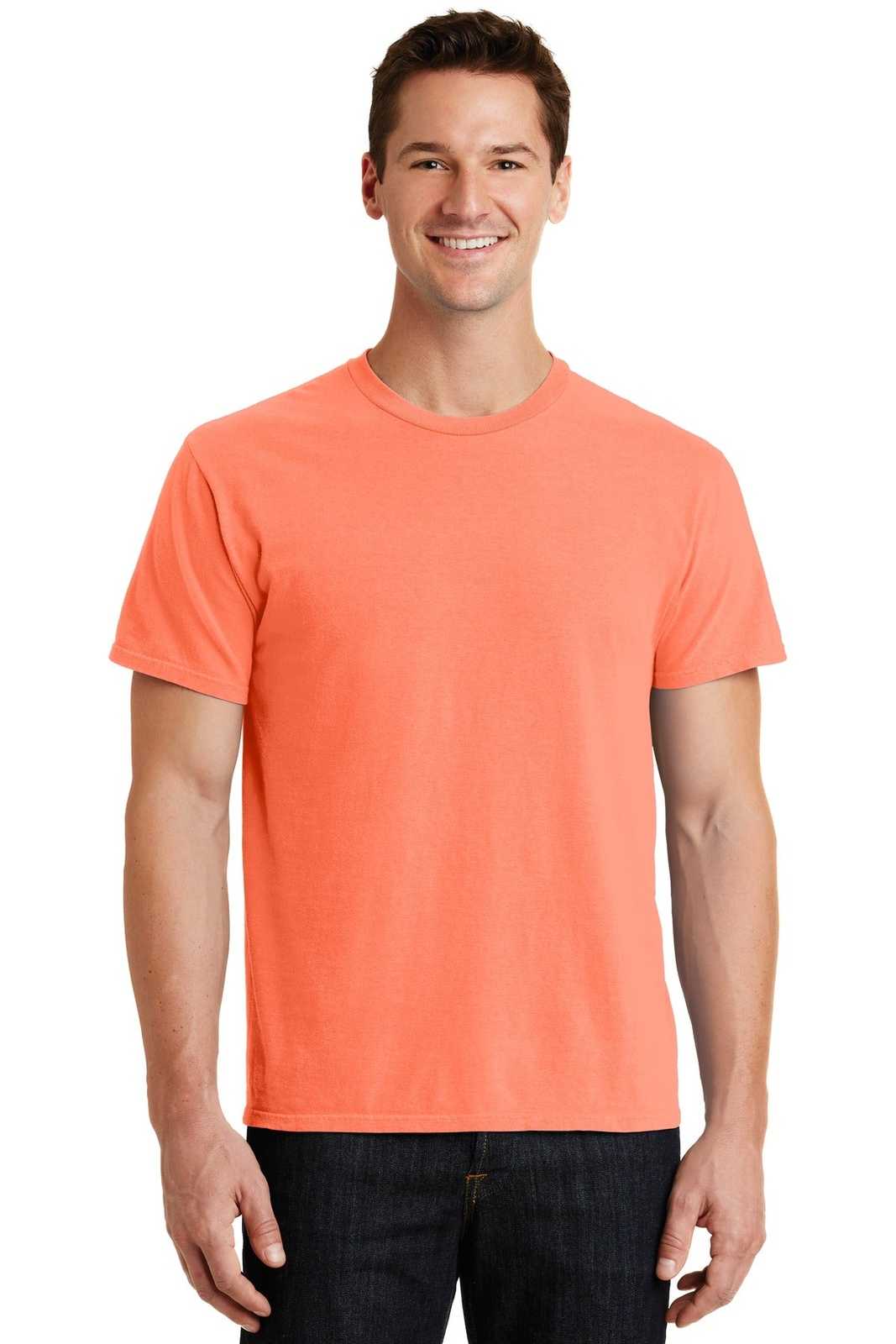 Port & Company PC099 Beach Wash Garment-Dyed Tee - Neon Orange - HIT a Double - 1