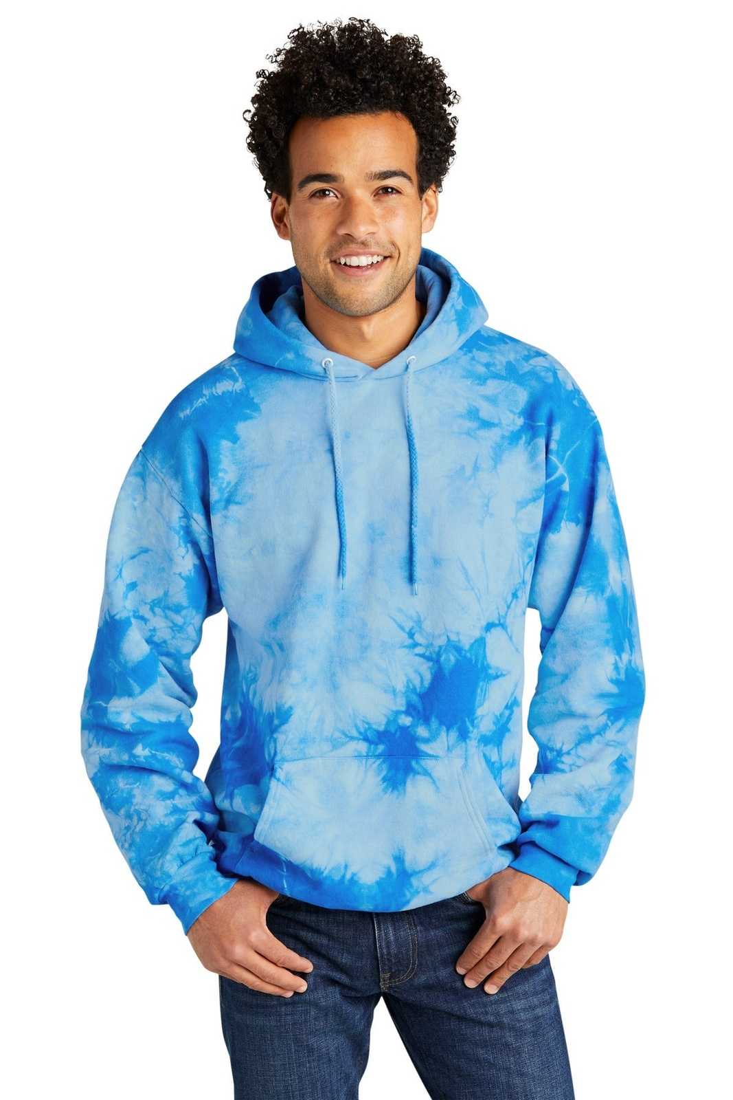 Port & Company PC144 Crystal Tie-Dye Pullover Hoodie - Sky Blue - HIT a Double - 1