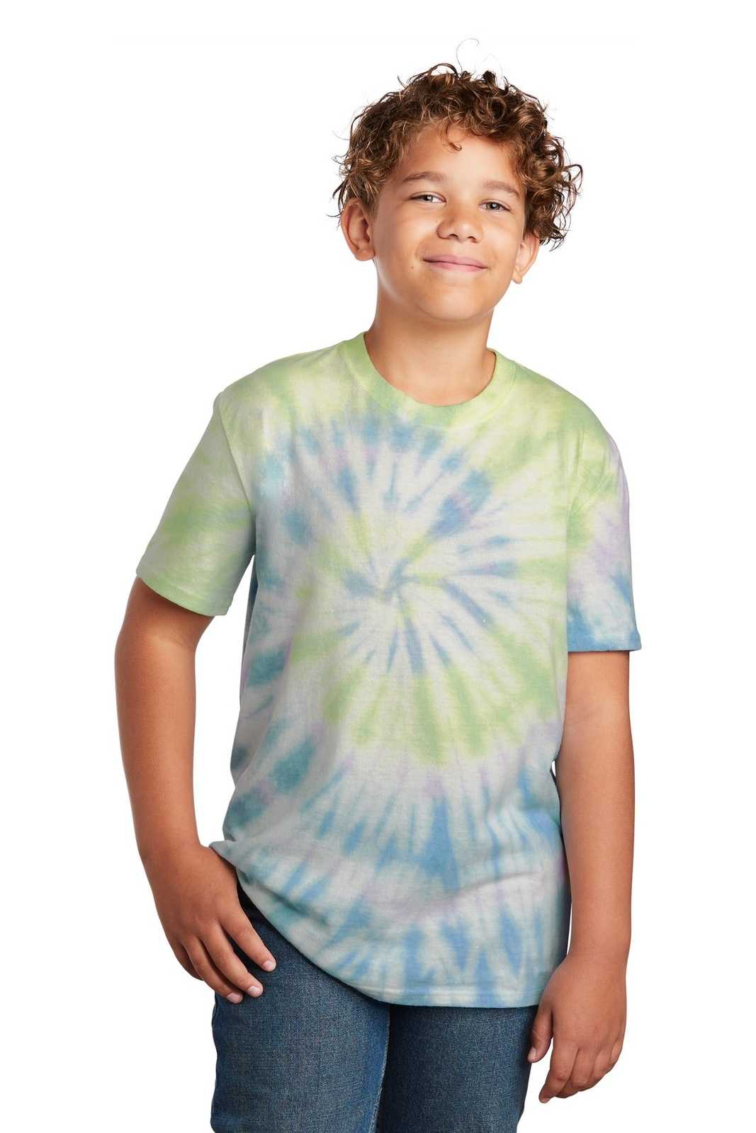 Port & Company PC147Y Youth Tie-Dye Tee - Watercolor Spiral - HIT a Double - 1