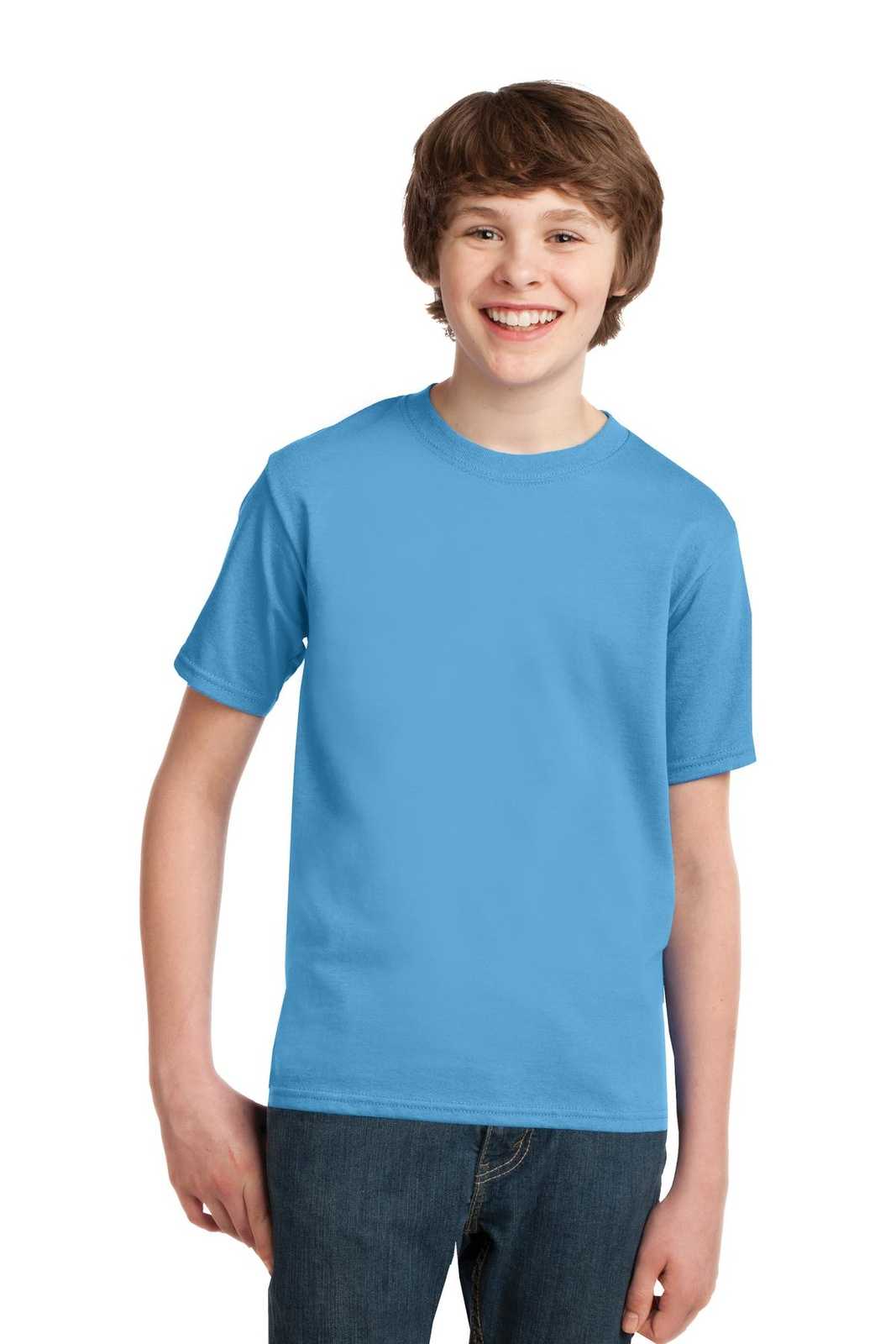 Port & Company PC61Y Youth Essential Tee - Aquatic Blue - HIT a Double - 1