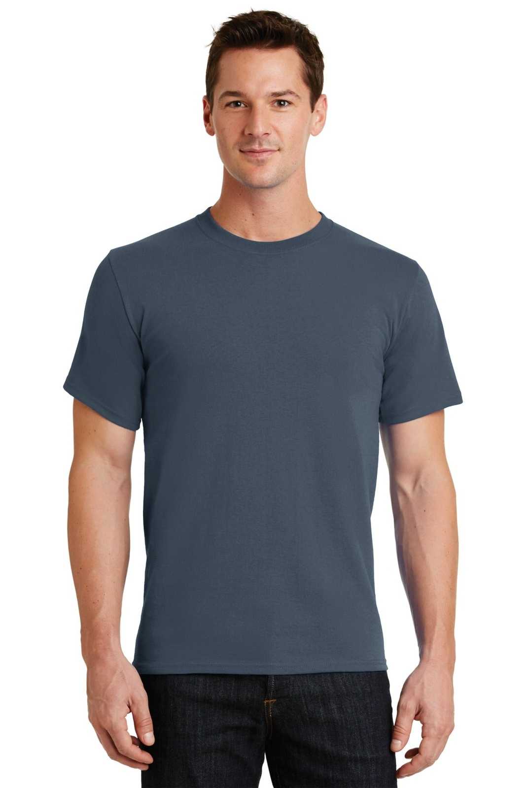 Port & Company PC61 Essential Tee - Steel Blue - HIT a Double - 1