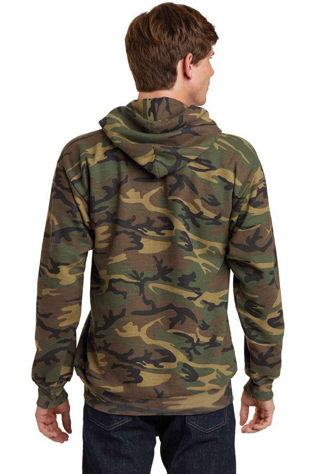 Port & Company PC78HC Core Fleece Camo Pullover Hooded Sweatshirt - Military Camo - HIT a Double - 1