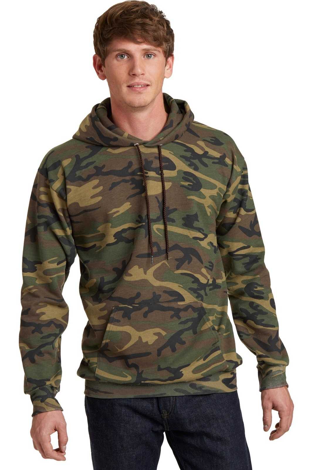 Port & Company PC78HC Core Fleece Camo Pullover Hooded Sweatshirt - Military Camo - HIT a Double - 1