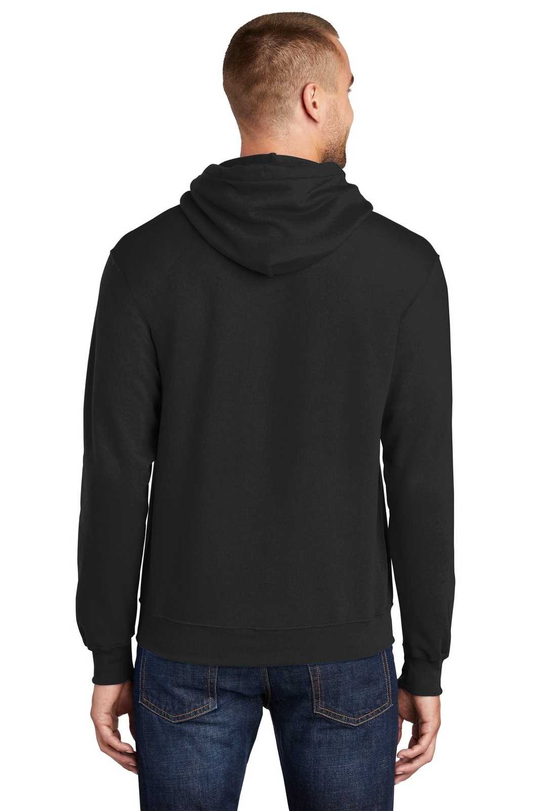 Port & Company PC78HT Tall Core Fleece Pullover Hooded Sweatshirt - Jet Black - HIT a Double - 1