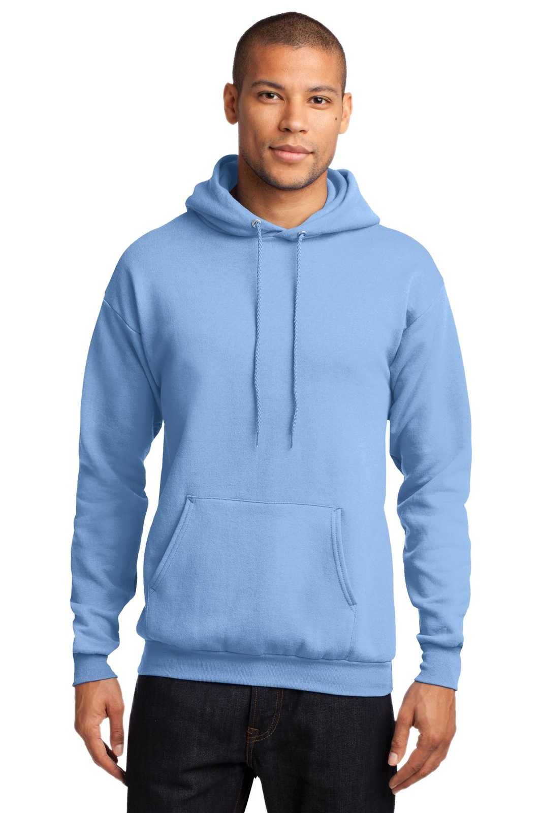 Port & Company PC78H Core Fleece Pullover Hooded Sweatshirt - Light Blue - HIT a Double - 1